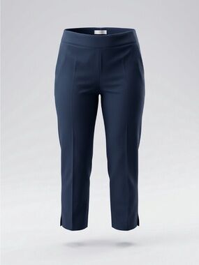 Women's Navy Cropped Ponte Pants